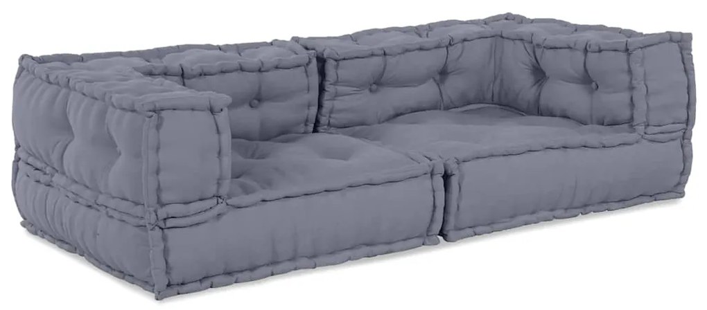 vidaXL Γκρι Modular Pouffe 140x70x36 Ύφασμα