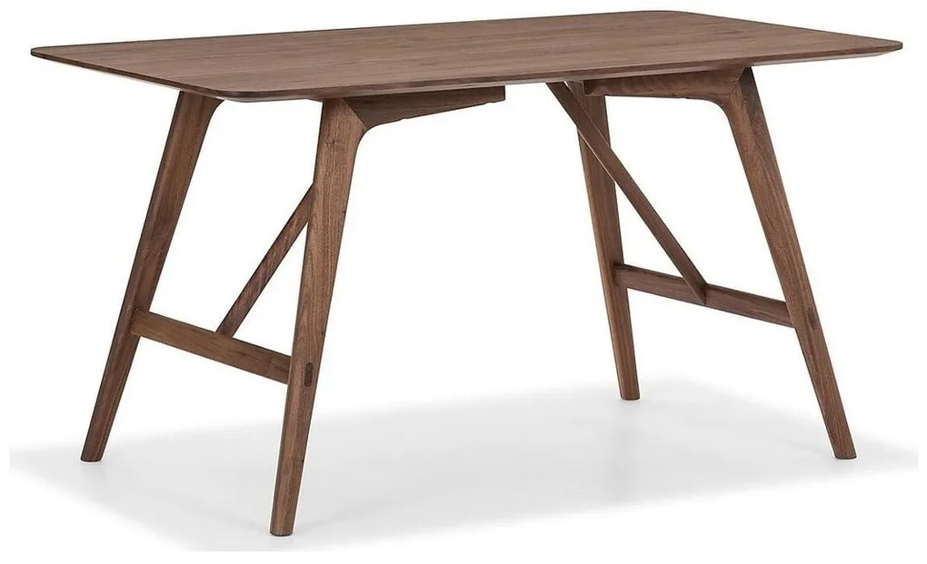 Τραπέζι Springfield B103, Καρυδί, 75x80x140cm, Φυσικό ξύλο καπλαμά, Ξύλο