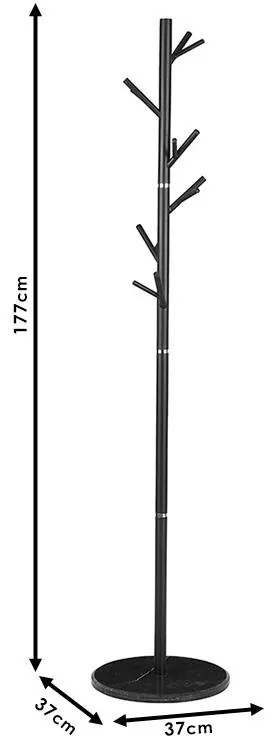 Καλόγερος ρούχων Marietta μέταλλο μαύρο Φ37x177εκ 37x37x177 εκ.
