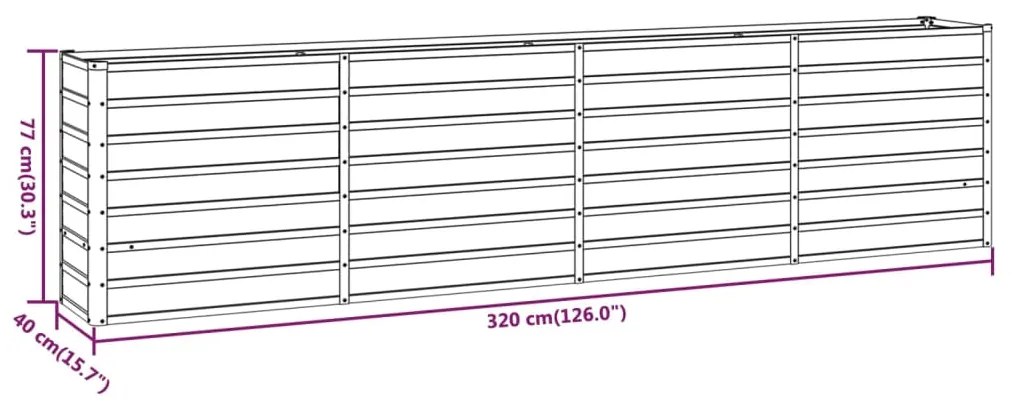 ΖΑΡΝΤΙΝΙΕΡΑ ΓΚΡΙ 320X40X77 ΕΚ. ΑΝΘΕΚΤΙΚΟ ΑΤΣΑΛΙ 151957