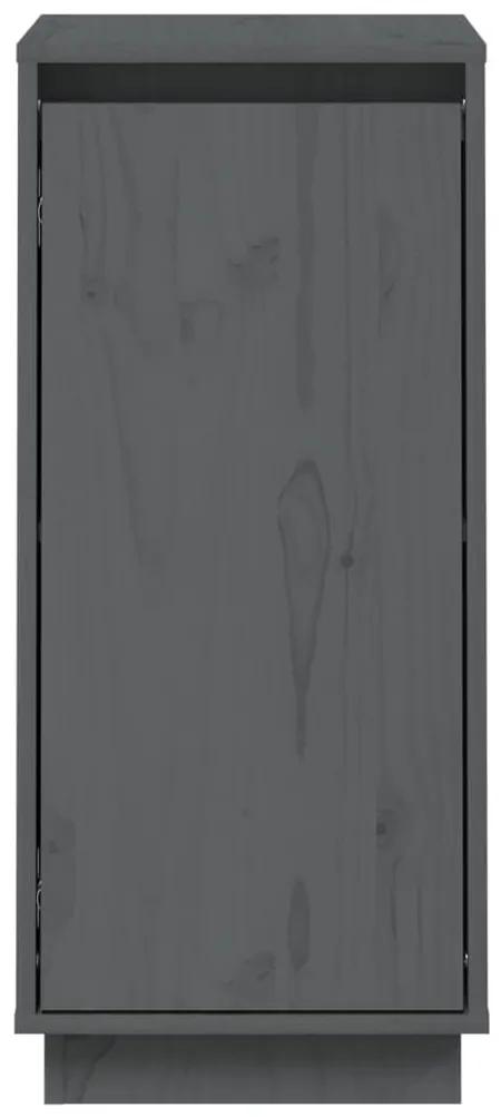 Ντουλάπια 2 τεμ. Γκρι 31,5 x 34 x 75 εκ. από Μασίφ Ξύλο Πεύκου - Γκρι