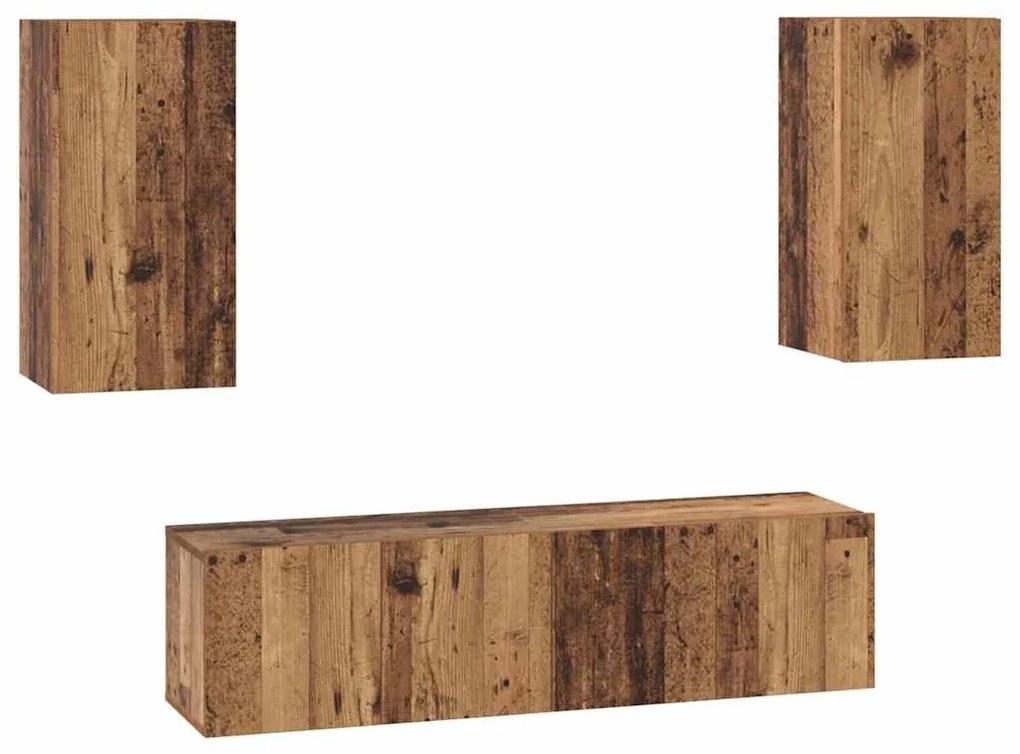 vidaXL Σετ επίπλου τηλεόρασης 4 pcs Παλαιό ξύλο 60 x 30 x 30 cm