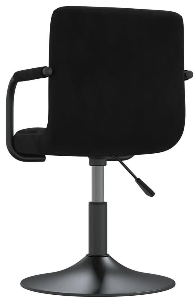 vidaXL Καρέκλες Τραπεζαρίας Περιστρεφόμενες 2 τεμ. Μαύρες Βελούδινες