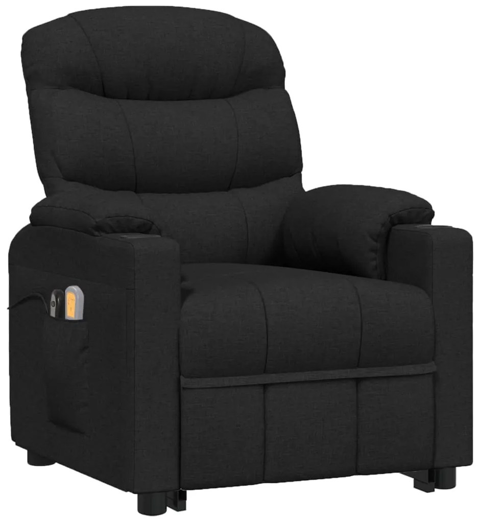 vidaXL Πολυθρόνα Μασάζ με Ανύψωση Μαύρη Υφασμάτινη