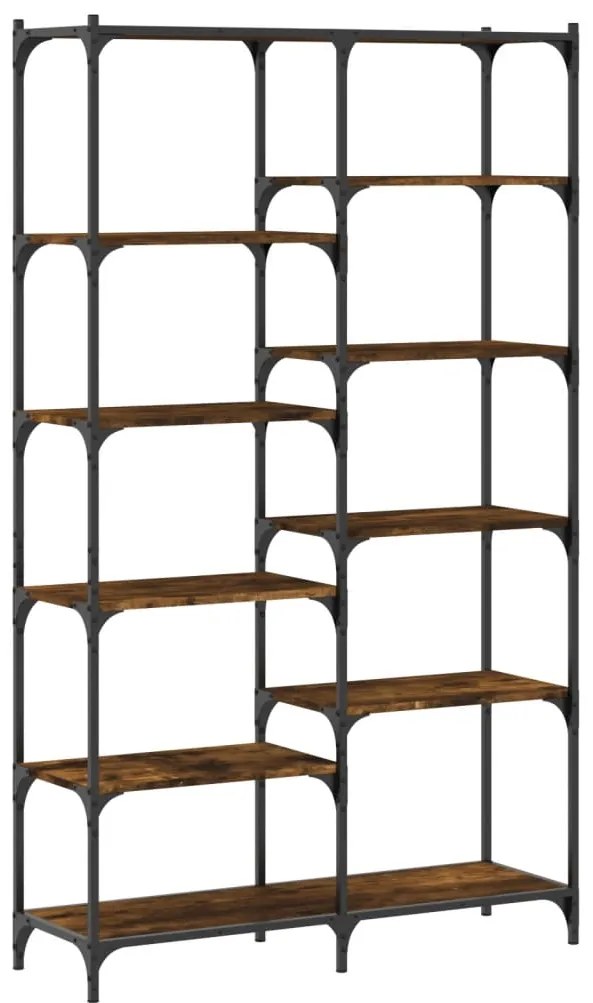 vidaXL Βιβλιοθήκη Καπνιστή Δρυς 100x32x170 εκ. Επεξεργ. Ξύλο / Σίδηρος