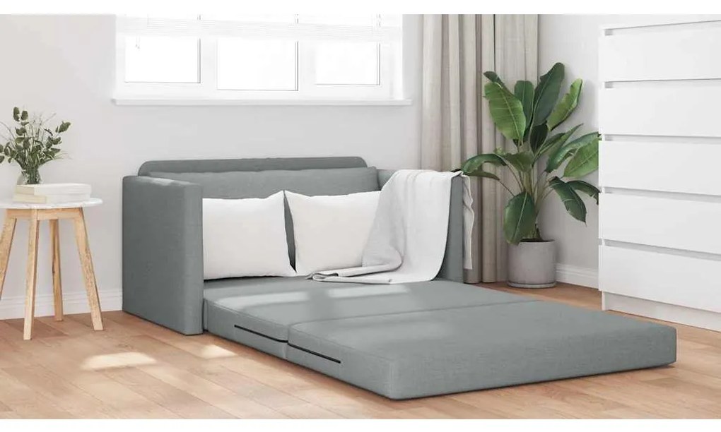 vidaXL Κρεβάτι καναπές Ανοιχτό γκρι 124 x 71 x 78 εκ ύφασμα