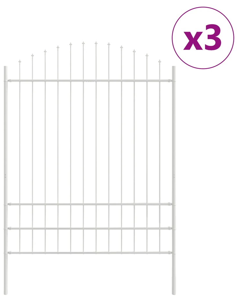 vidaXL φράχτης κήπου με θόλο, λευκό, 5,1x2 μ, μέταλλο
