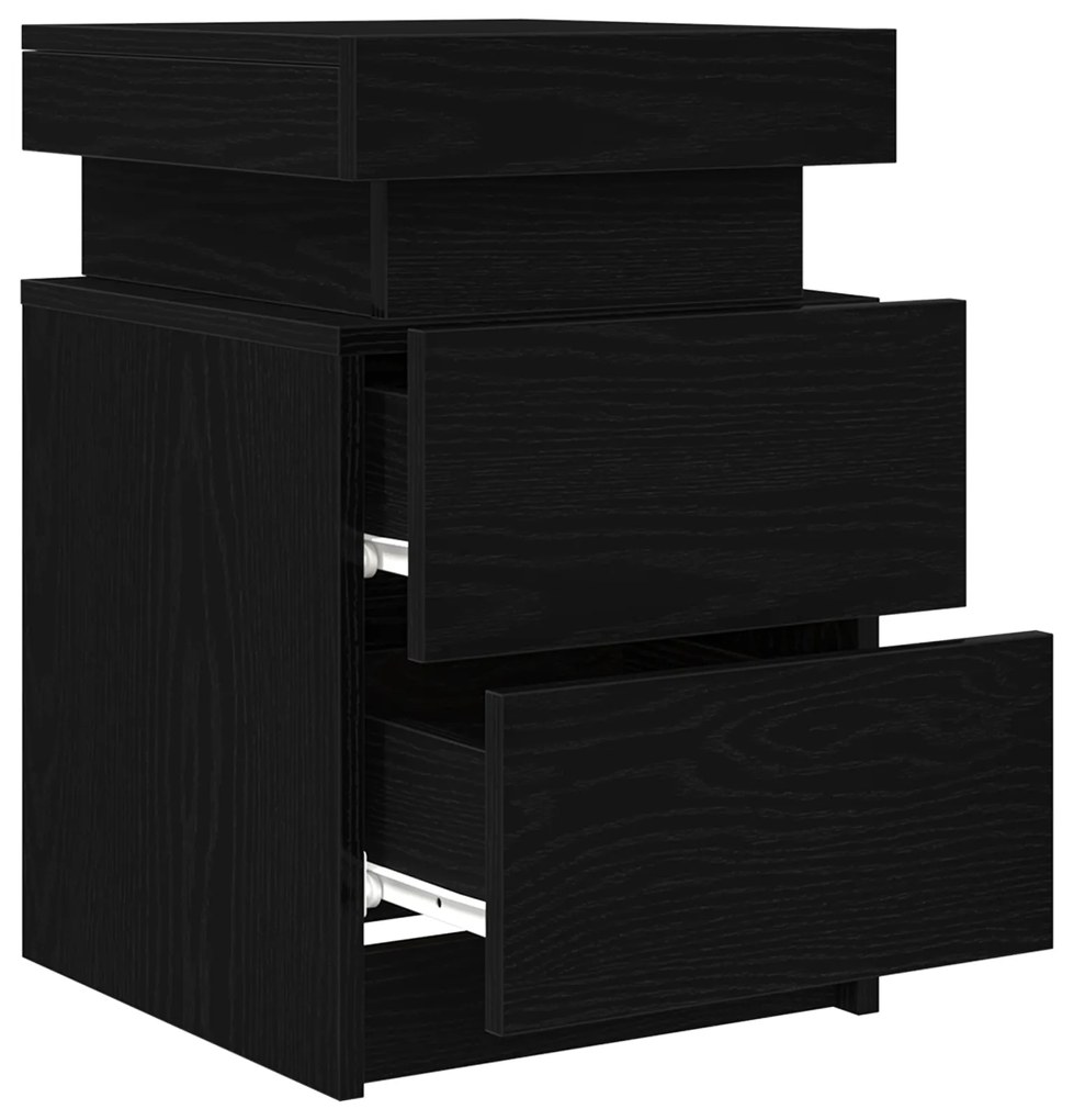 vidaXL Κομοδίνο Μαύρη δρυς 35 x 39 x 55 εκ. Επεξεργασμένο ξύλο