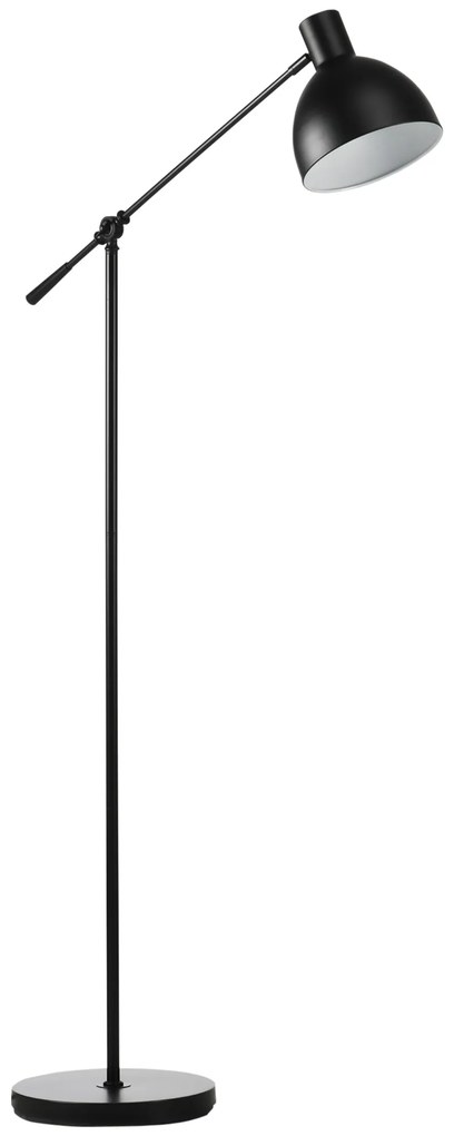 HOMCOM Φωτιστικό δαπέδου σε βιομηχανικό στυλ, ρυθμιζόμενο ύψος, διακόπτης ποδιού; 30 x 30 x 131 cm, Μαύρο