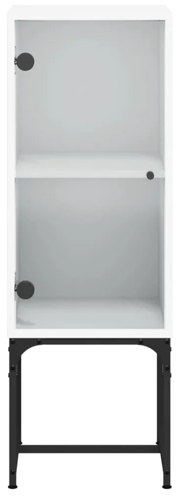 vidaXL Βοηθητικό Ντουλάπι Λευκό 35x37x100 εκ. με Γυάλινες Πόρτες