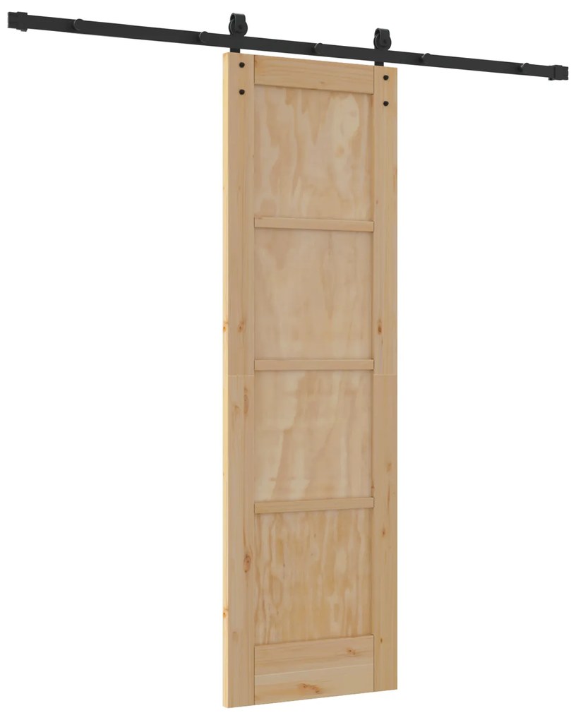 vidaXL Συρόμενη Πόρτα με Σετ Υλικών 61x198.5 εκ. Συμπαγές Ξύλο Πεύκο