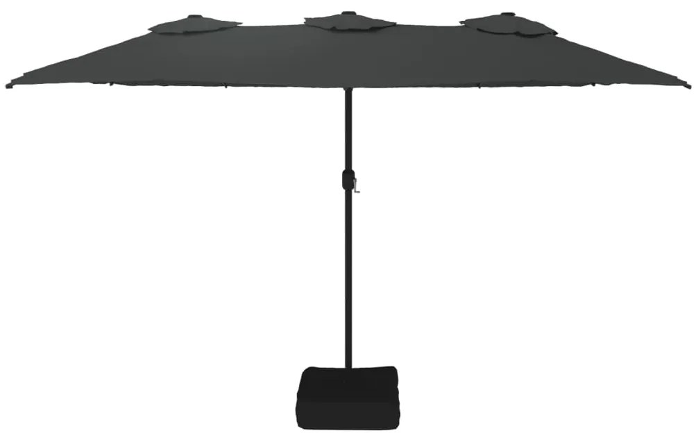 vidaXL Ομπρέλα με Διπλή Κορυφή Ανθρακί 449 x 265 εκ.