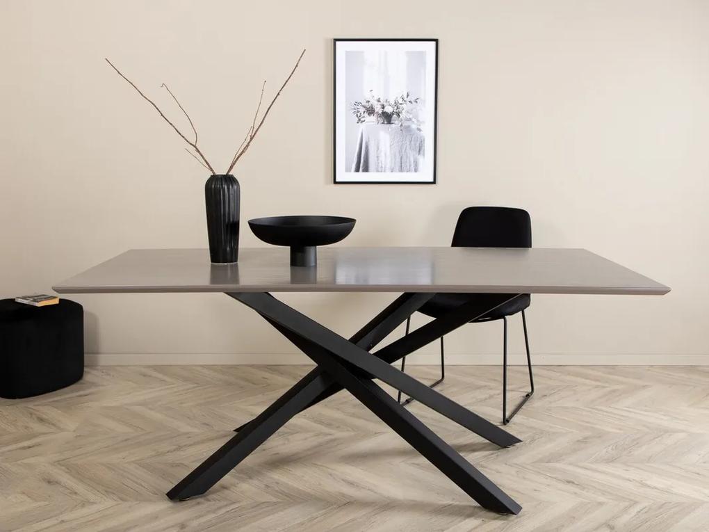Τραπέζι Dallas 1722, Μαύρο, Γκρι, 76x90x180cm, Ινοσανίδες μέσης πυκνότητας, Μέταλλο | Epipla1.gr