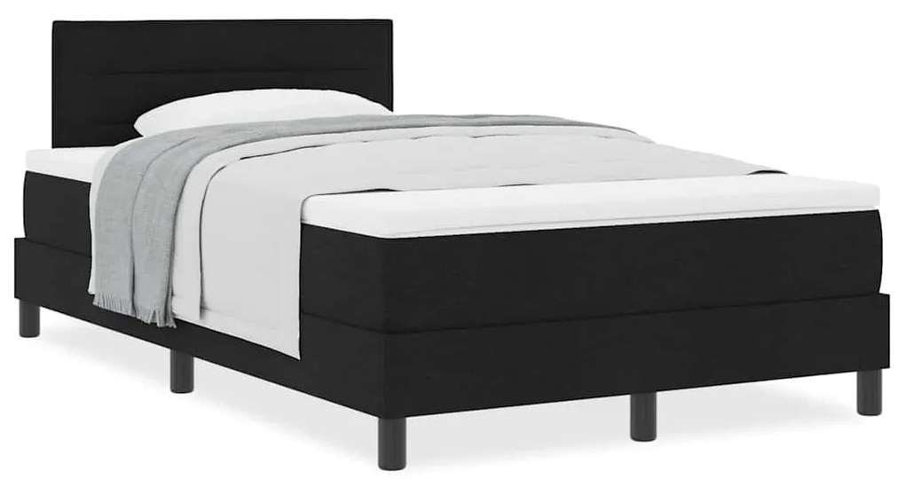 vidaXL Κρεβάτι box spring με στρώμα Μαύρο 120 x 200 cm ύφασμα