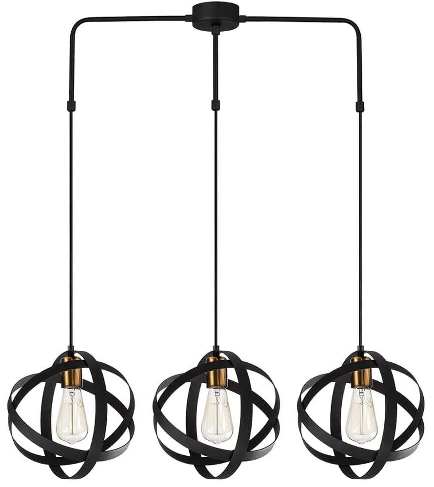 Φωτιστικό Οροφής Gezegen 892OPV1610 89x25x100cm 3xE27 40W Black-Gold Opviq