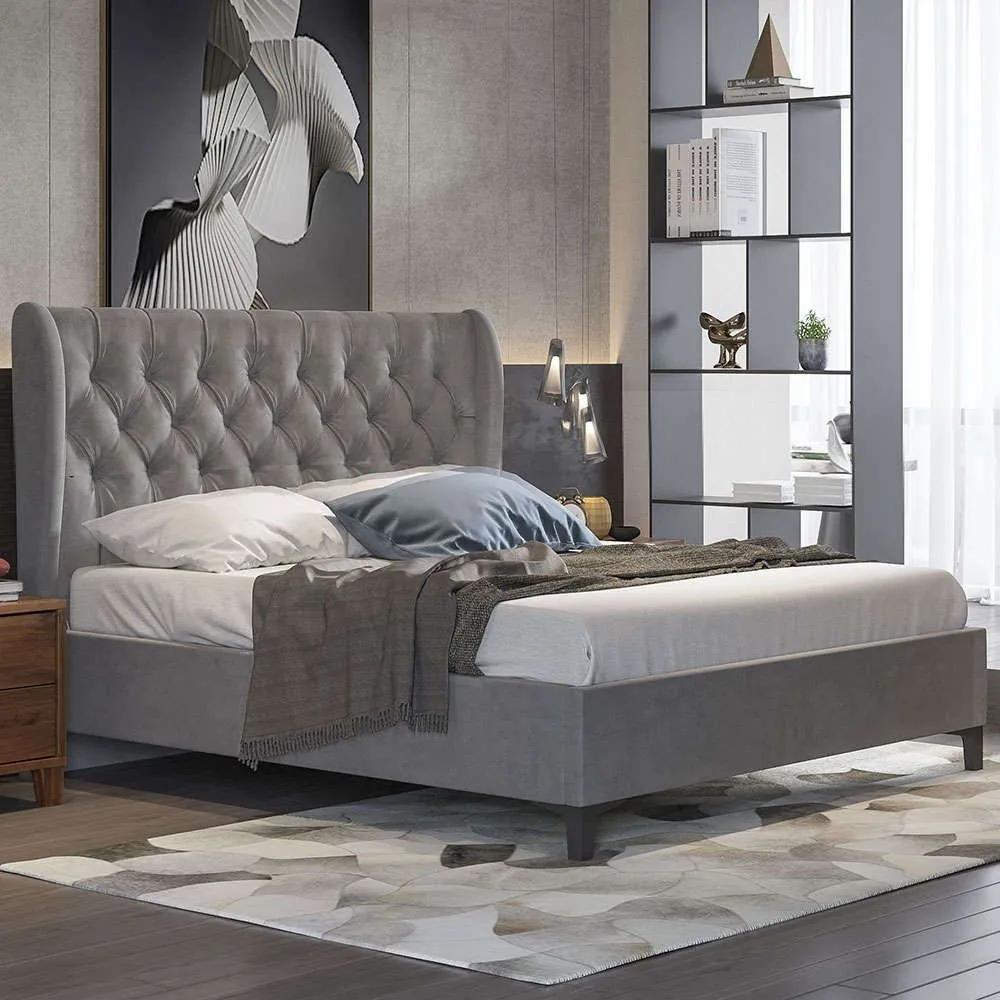 Κρεβάτι Νο86 150x200x120cm Dark Grey Διπλό