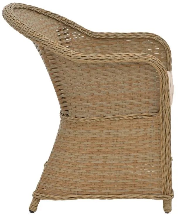 Καρέκλα - Πολυθρόνα κήπου Hadrian rattan καφέ- textilene μπεζ 57x70x85 εκ. 57x70x85 εκ.
