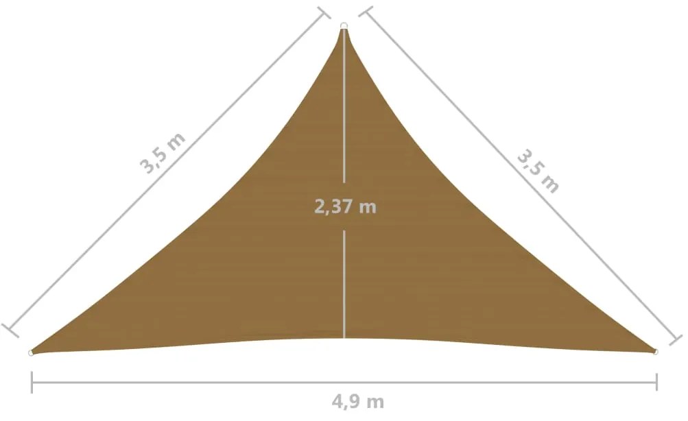 vidaXL Πανί Σκίασης Taupe 3,5 x 3,5 x 4,9 μ. από HDPE 160 γρ./μ²