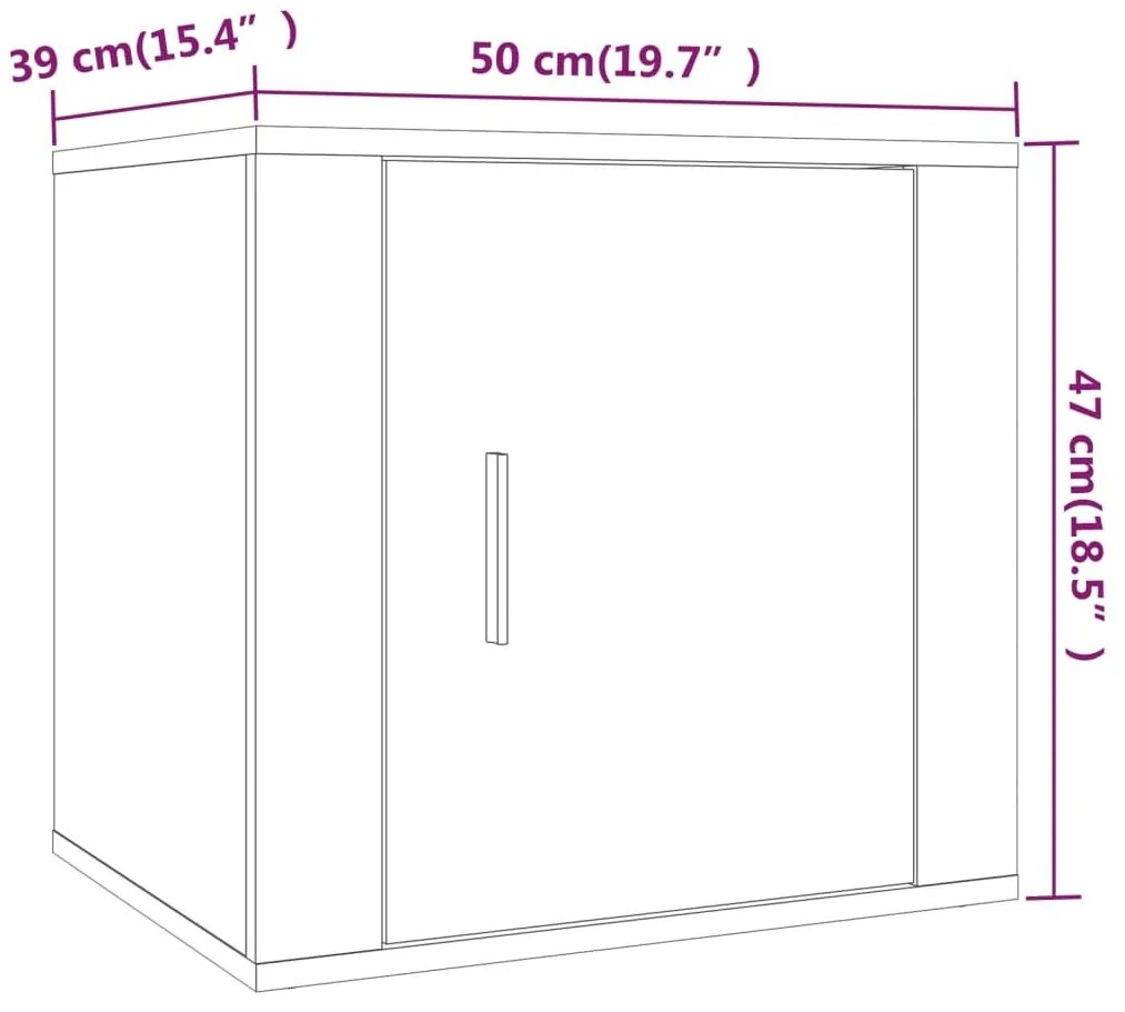 Κομοδίνα 2 τεμ. Γυαλιστερό Λευκό 50x39x47 εκ. - Λευκό