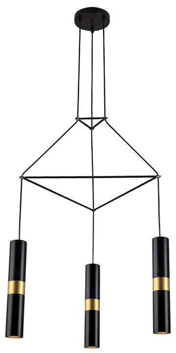 Φωτιστικό Οροφής Τρίφωτο Aca Da Vinci HM853P56BK Black