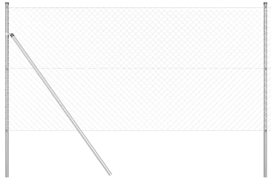 vidaXL Στύλος Περιφράξεων Ασημί 10 x 1 μ (40 x 40 χιλιοστά πλέγμα)
