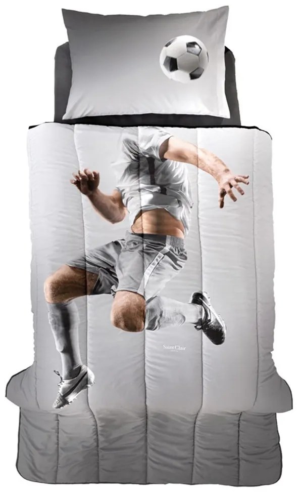 Πάπλωμα Παιδικό Striker (Σετ 2τμχ) Grey Saint Clair Single 160x220cm Microfiber
