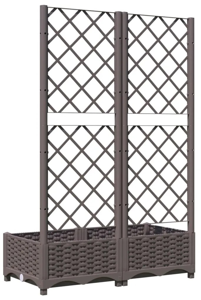 vidaXL Ζαρντινιέρα Κήπου με Καφασωτό Καφέ 80 x 40 x 121,5 εκ. από PP