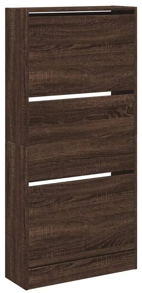vidaXL Παπουτσοθήκη Καφέ δρυς 60x21x125,5 εκ. από Επεξεργασμένο Ξύλο