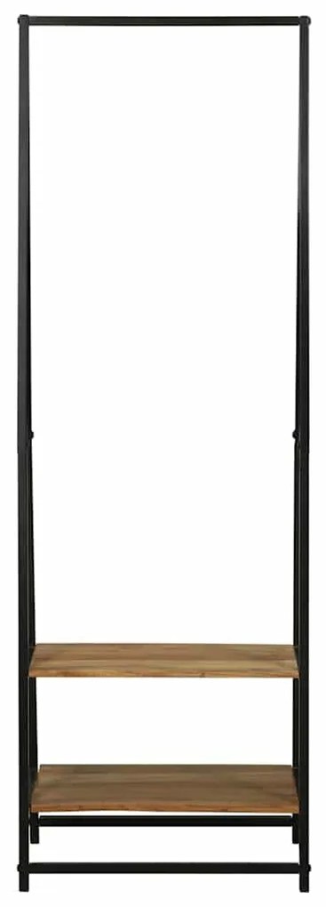 vidaXL Ράφι Ρούχων με ράφι Μαύρο 60 x 45 x 180 εκ. Στερεό Ξύλο Ακακίας