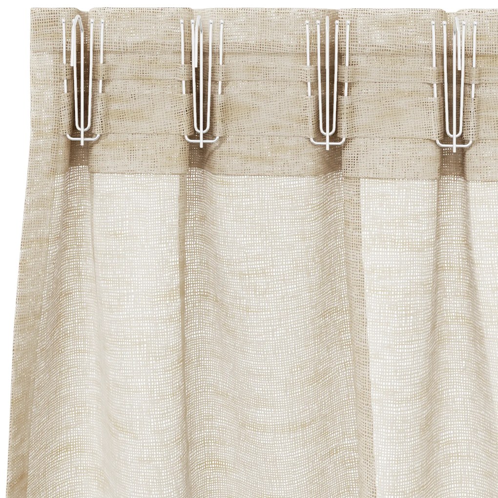 vidaXL Κουρτίνες με κουρτίνες 2 pcs Άμμος 140 x 225 cm Πολυεστέρας