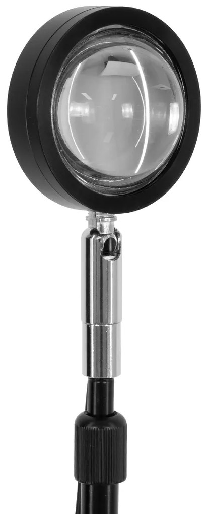 GloboStar® 00819 Μοντέρνο Minimal Επιδαπέδιο Φωτιστικό Μεταλλικό Μονόφωτο LED 12W DC 5V με Projector LENS Ειδικού Εφέ &amp; Καλώδιο Τροφοδοσίας USB Rotation Head 180° SUN