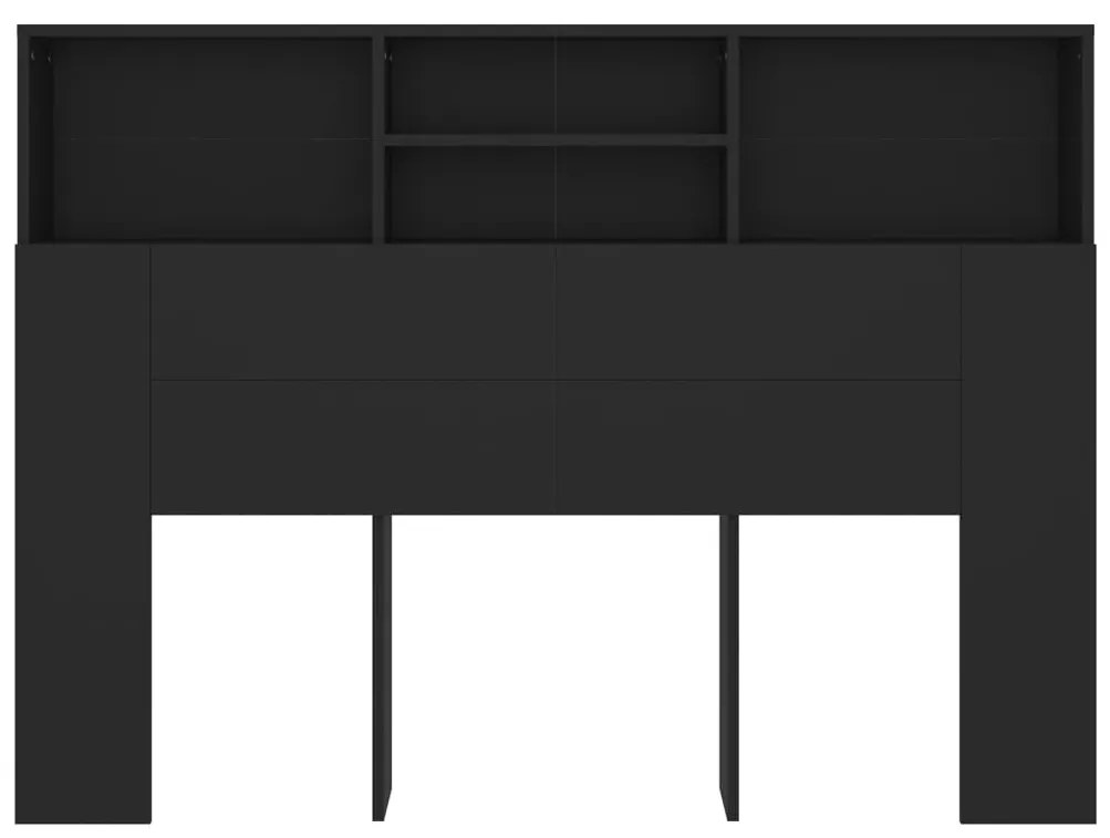 Κεφαλάρι Με Αποθηκευτικό Χώρο Μαύρο 140 x 19 x 103,5 εκ. - Μαύρο