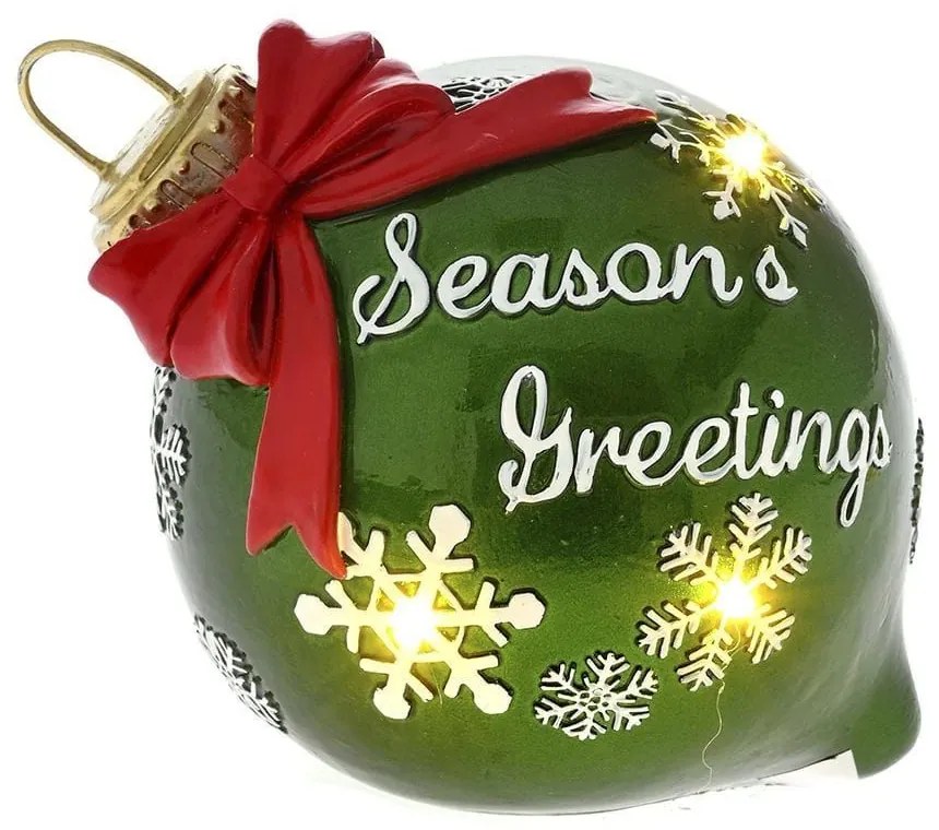 Χριστουγεννιάτικη Μπάλα Φωτιζόμενη Season's Greeting 82250 12x13cm Green-Red