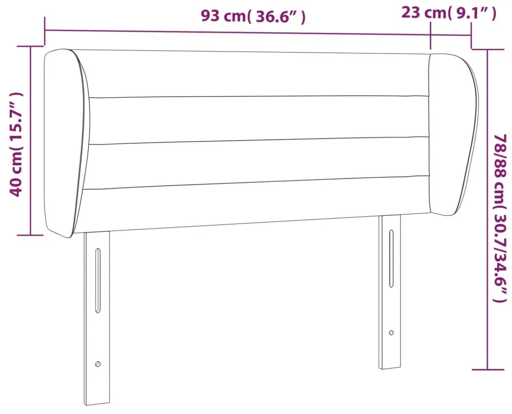 Κεφαλάρι με Πτερύγια Σκούρο Γκρι 93x23x78/88 εκ. Βελούδινο 3117321