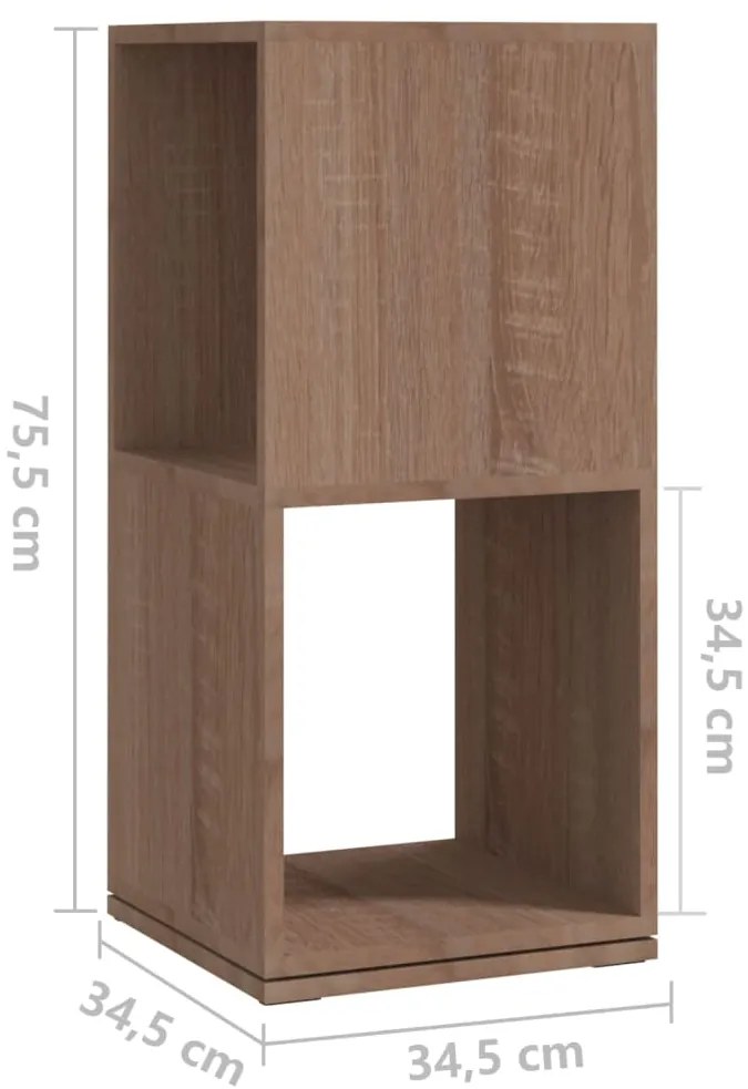 vidaXL Ντουλάπι Περιστρ. Sonoma Δρυς 34,5x34,5x75,5 εκ. Επεξ. Ξύλο