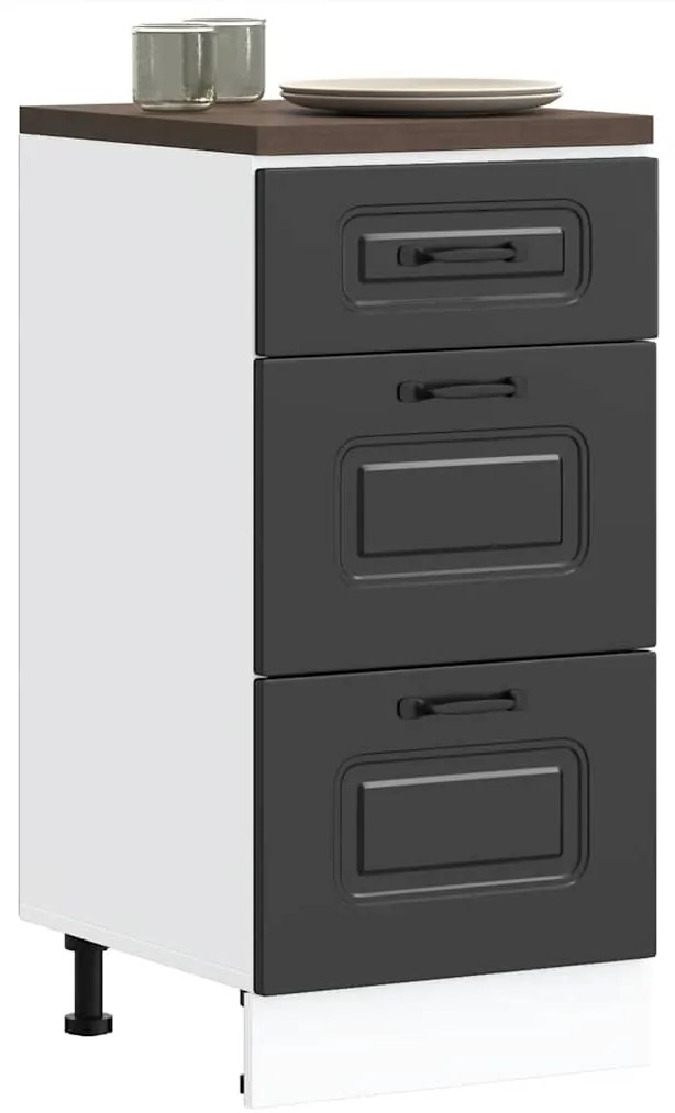 Βάση Κουζίνας "Kalmar" Μαύρο από Μηχανικά Επεξεργασμένο Ξύλο