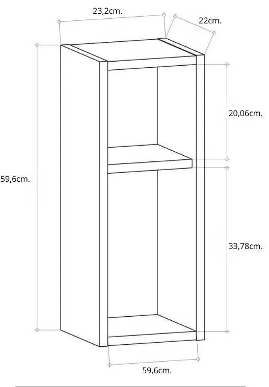 Κομοδίνο επιτοίχιο Sault Megapap χρώμα λευκό 23,2x22x59,6εκ.