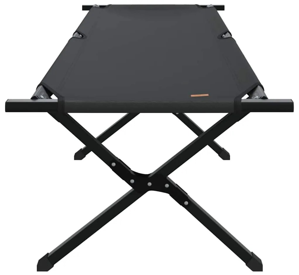 vidaXL Αναδιπλούμενο Κρεβάτι Κάμπινγκ Μαύρο Ύφασμα Oxford