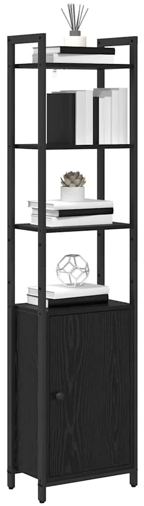 vidaXL Βιβλιοθήκη Μαύρη Οξυά 40 x 24 x 161 εκ Επεξεργασμένο ξύλο