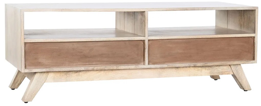 Τηλεόραση DKD Home Decor Λευκό Φυσικό Ξύλο από Μάνγκο 130 x 40 x 45 cm