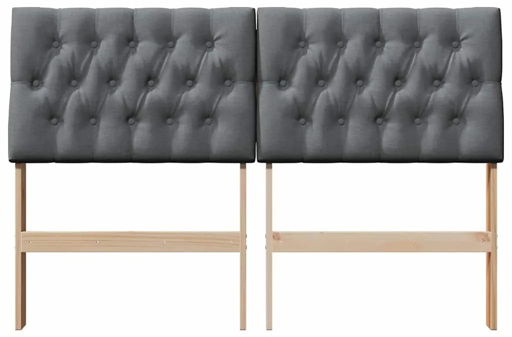 vidaXL Ταπετσαρισμένο κεφαλάρι Σκούρο Γκρι 160 cm Στερεά ξυλεία πεύκου