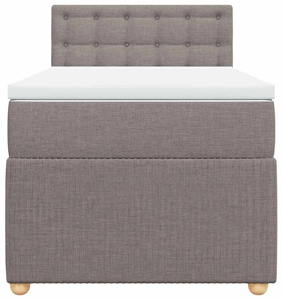 vidaXL Κρεβάτι Boxspring με Στρώμα Taupe 80x200 εκ. Υφασμάτινο