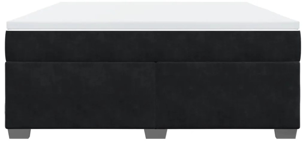 vidaXL Κρεβάτι Boxspring με Στρώμα Μαύρο 180x200 εκ. Βελούδινο