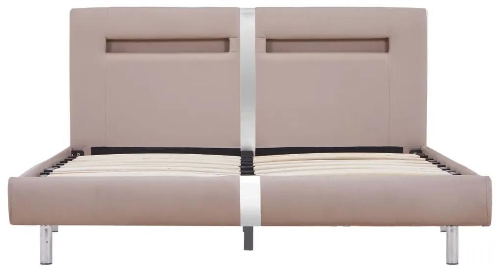 Πλαίσιο Κρεβατιού με LED Καπουτσίνο 120x200 εκ. Συνθετικό Δέρμα - Μπεζ
