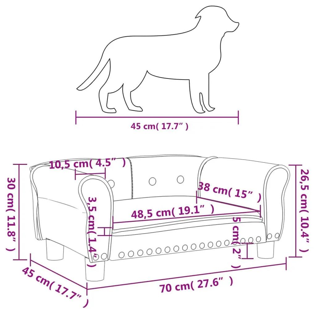 Κρεβάτι Σκύλου Σκούρο Γκρι 70 x 45 x 30 εκ. Βελούδινο - Γκρι