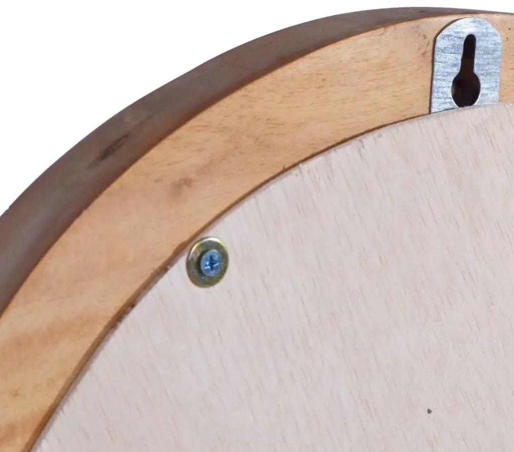 vidaXL Καθρέφτης Τοίχου Στρογγυλός 60 εκ. από Ξύλο Teak