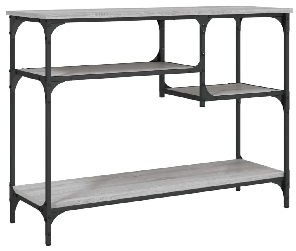 vidaXL Τραπέζι Κονσόλα με Ράφια Γκρι Sonoma 100 x 35 x 75 εκ.