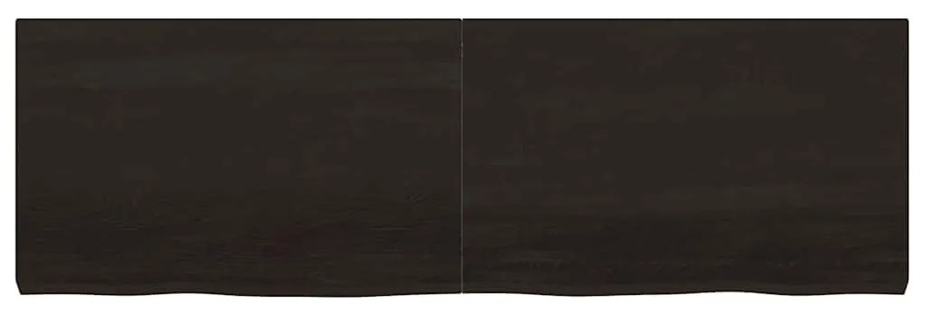 vidaXL Ράφι Τοίχου Σκούρο Καφέ 160x50x(2-6) εκ. Επεξ. Μασίφ Ξύλο Δρυός