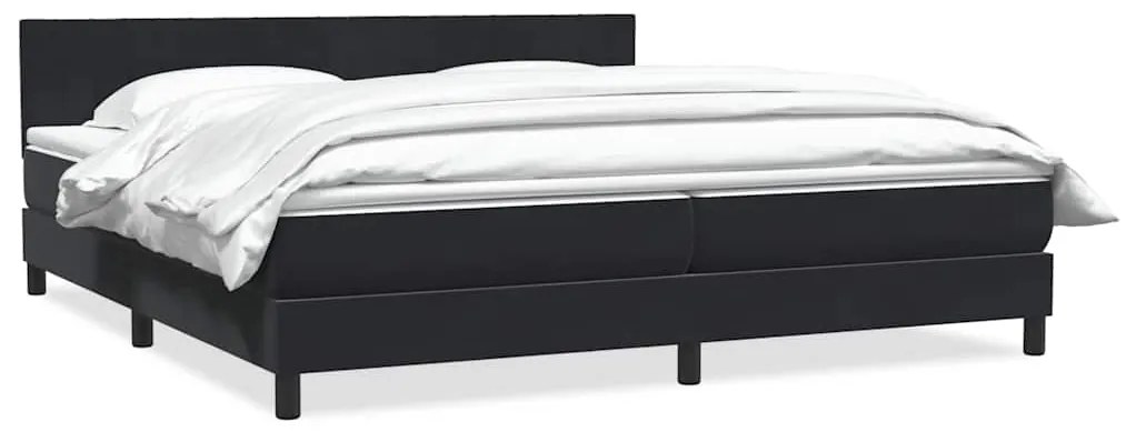 Box Spring Κρεβάτι με στρώμα Μαύρο 180x220 cm Βελούδινο