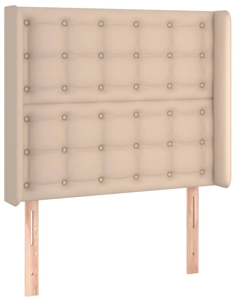 Κεφαλάρι με Πτερύγια Καπουτσίνο 83x16x118/128 εκ. Συνθ. Δέρμα - Καφέ